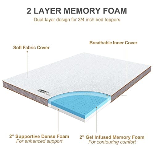 BedStory 3.5 Inch Memory Foam Mattress Topper Single Size - Bed Toppers with Breathable Cover 6