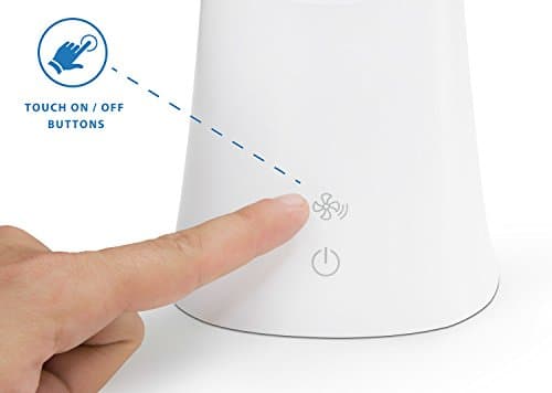 Turcom LED Desk Lamp with Fan, Cool Breeze Lamp with Bladeless Fan with Adjustable Neck, 3 Speeds and 5 Brightness Levels, White 7