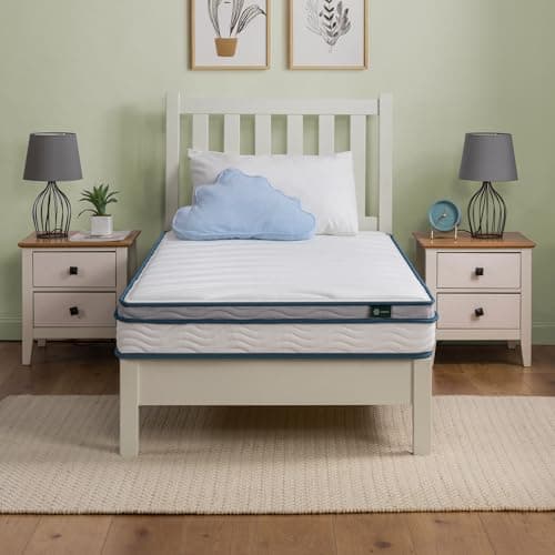 Zinus 6 Inch Spring Sensation Hybrid Mattress [New Version], Medium Firm Feel, Fiberglass Free, Youth and Guest Bedroom, Mattress in A Box, Twin