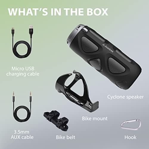 Avantree Cyclone - Portable Bluetooth Bike Speaker with Bicycle Mount, SD Card Slot, 10W Bass-Enhanced Audio, and Splashproof/Shockproof/Dustproof Build, Perfect for Bikes & Scooters 6