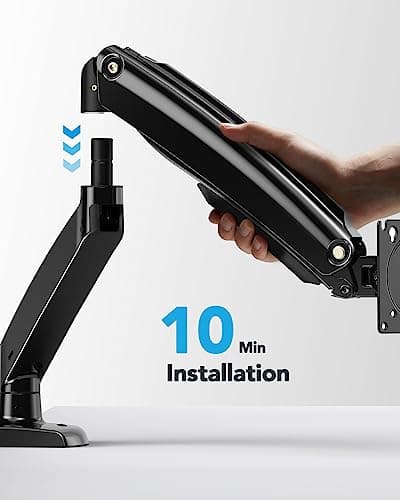 HUANUO Single Monitor Arm for 13-49 inch Screens, Ultrawide Computer Monitor Mount Holds 26.48 lbs, Upgraded Adjustable Stand with USB, C-Clamp & Grommet Base, VESA 75x75 or 100x100mm 7