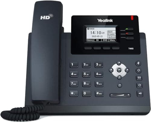 Yealink T40GB IP Phone, 3 Lines. 2.3-Inch Graphical LCD, Verizon Edition - Black (Renewed)