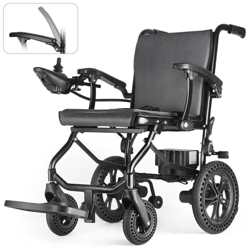 Zurcheel SLB30 Electric Wheelchairs for Adults, Lightweight Foldable Motorized Wheelchair with Removable Battery Liftable Armrest Airline Approved(30 Lbs, Grey)
