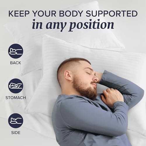 Beckham Hotel Collection Bed Pillows King Size Set of 2 - Down Alternative Pillow for Back, Stomach or Side Sleepers 7