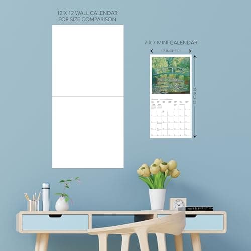 Graphique 2026 Monet Mini Wall Calendar | 7” x 7” | Thick Paper | Home & Office Organizer | Large Monthly Grid | 3 Languages & Marked Holidays | 4 Month Preview Page for 2027 5