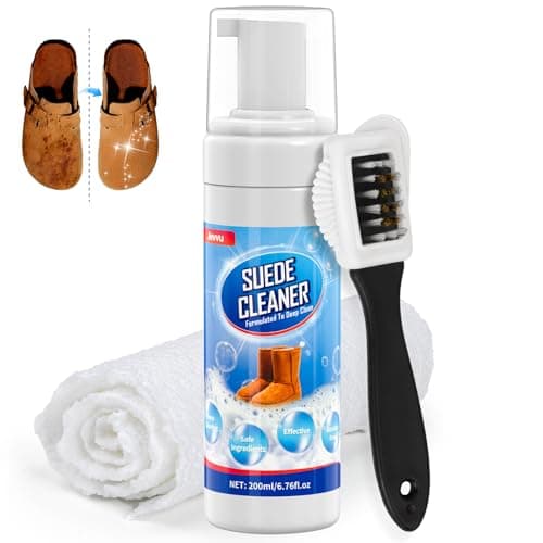 Jevvu Suede Shoe Cleaner, Suede and Nubuck Cleaning Kit with Brush, Removes Dirt and Stain, Gentle Cleaning for Canvas, Nubuk, Suede, Leather, Sneaker