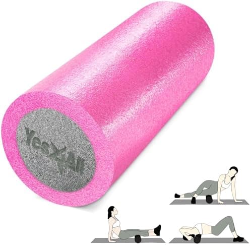 Yes4All Medium Firm PE Foam Rollers for Yoga & Pilates, Available in 12, 18, 24, 36 inch, Two-Layer PE Yoga Roller for Massage