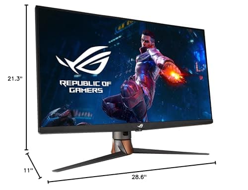 ASUS ROG Swift 32” 4K Mini LED Gaming Monitor (PG32UQXR) -UHD (3840 x 2160), 160Hz, 1ms, Fast IPS, Local dimming, FreeSync Premium Pro, HDMI 2.1, DisplayPort 2.1 with DSC, Quantum Dot, DisplayHDR1000 9