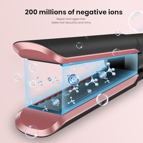 Hair Straightener - 2 in 1 Wet to Dry Hair Dryer and Straightener with High-Speed Airflow + Rapid Heat-Up + Customizable Temperature + LCD Display & Auto Shut-Off + No Heat Damage for All Hair Types 7