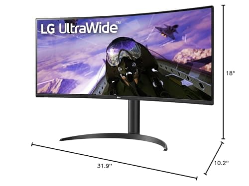 LG 34WP65C-B UltraWide Computer Monitor 34-inch QHD (3440x1440) 160Hz, HDR10, AMD FreeSync Premium, Built-in Speaker, Borderless Design, Tilt/Height Stand, HDMI DisplayPort, Black 9