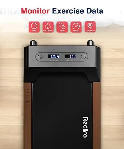 Redliro Walking Pad, Wood Under Desk Treadmill 300 lb Capacity Installation-Free for Home Office Use with Remote Control LED Display 6