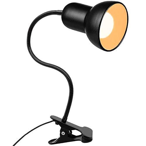 Desk Lamp, 360 Rotation Clip On Reading Light - Gooseneck Lamp with Cable, Portable Clamp Light for Bedroom, Office, Home Lighting