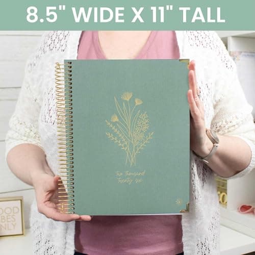 bloom daily planners HARDCOVER 2026 Planner for Women (January to December) - 8.5” x 11” Weekly & Monthly Dated Agenda Organizer Book with Stickers & Tabs - Green Linen 6