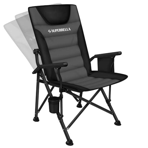 Supperella Movable Backrest Camping Chair for Adults with Cup Holder Folding Lawn Chairs for Outdoor Activities, Sports, Travel & Picnic