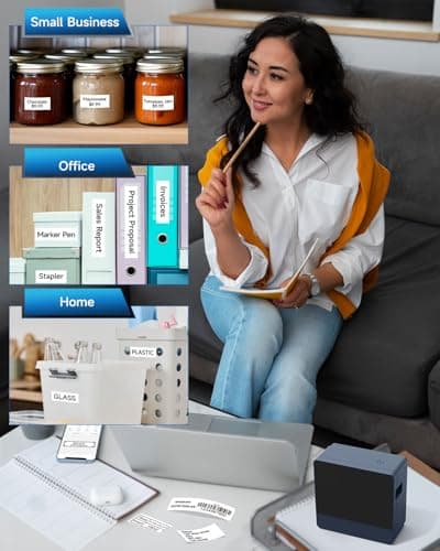 Vixic Label Maker Machine with-Tape,1 Inch Label Maker,P780BT Bluetooth Label Makers Phone Laptop Wireless Connection,Rechargeable Label Machine with Multiple Template Font for Office Small Business 6