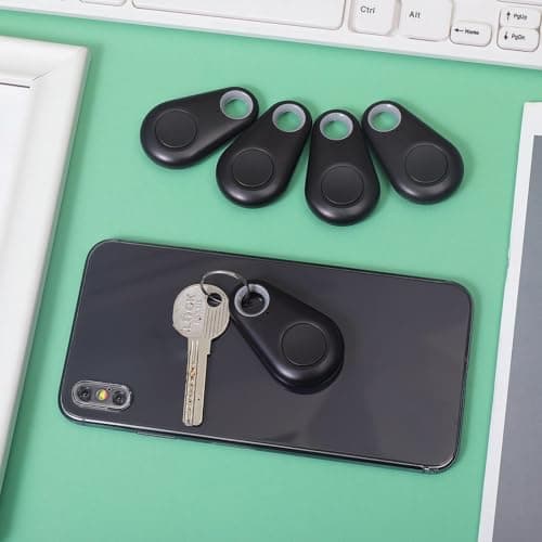 Flutesan 8 Packs Portable GPS Tracking Mobile Tracking Anti Loss Smart Device Key Finder Locator GPS Tracker Device for Pets Dog Cat Wallet Keychain Luggage, Alarm Reminder(Black) 7