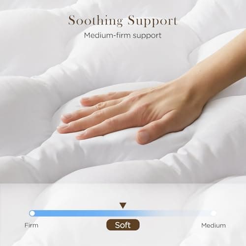Decroom 3 Inch Memory Foam Mattress Topper Full Size for Back Pain Relief, Thicked Down Alternative-Lined Mattress Pad，Filled with Breathable & Soft Memory Foam Pillow Top, 75x54x3 Inch 6