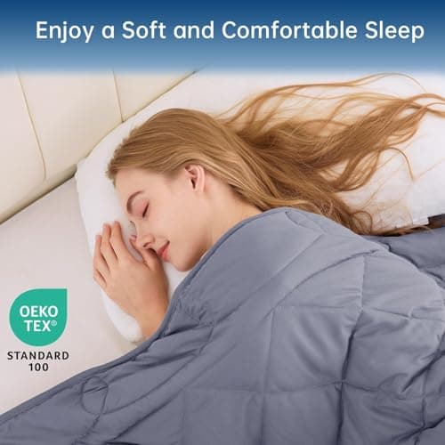 OMYSTYLE Weighted Blanket for Adults (20lbs, 88''x104'') - King Size Heavy Throw Blanket, Breathable and Cooling Microfiber Material with Premium Glass Bead for All Season Use, Machine Washable, Grey 6