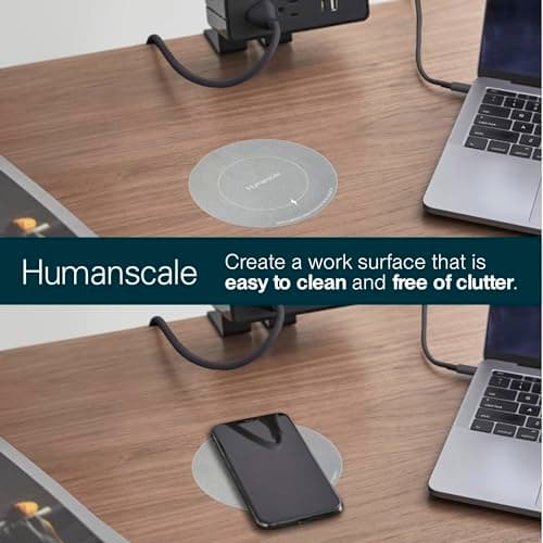 Humanscale Under Desk Wireless Charger, 10W Qi Compatible Under Table Wireless Charger, Versatile Invisible Wireless Charger, Touchless Under Desk Phone Charger for Home and Office 6