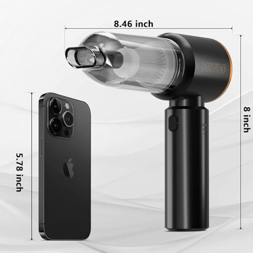 HRYCF Car Vacuum Cleaner,Handheld Vacuum,20000PA High Power 4-in-1 Portable Rechargeable Vacuum Cleaner with Brushless Motor, Small Vacuum for Car & Air Blower & Pump-Black 7