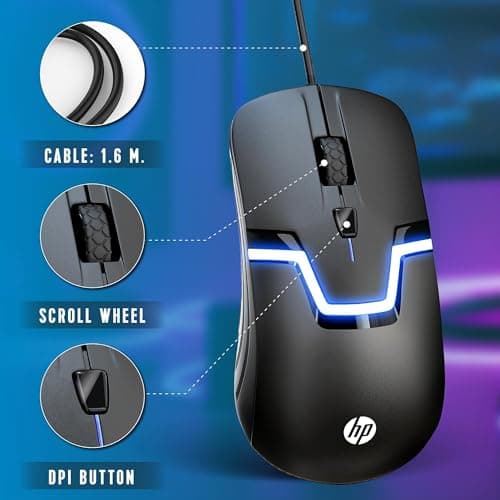 HP Wired RGB Gaming Mouse High Performance Mouse with Optical Sensor, 3 Buttons, 7 Color LED for Computer Notebook Laptop Office PC Home 5