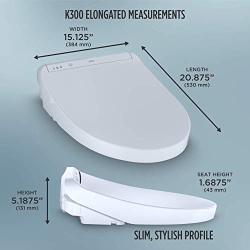 TOTO® WASHLET® K300 Electronic Bidet Toilet Seat with Instantaneous Water Heating, PREMIST and EWATER+ Wand Cleaning, Elongated, Cotton White - SW3036R#01 9