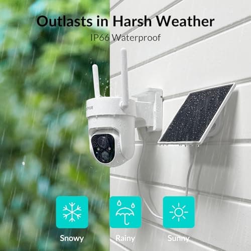 NETVUE Outdoor Wireless Solar Security Camera for Home Security,2K 3MP Surveillance with 360° View, AI Motion Detection, Spotlight Siren, Color Night Vision, Two-Way Audio, Waterproof 7
