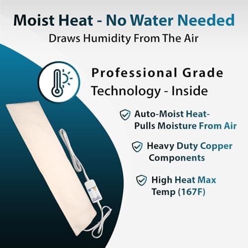 Professional Grade Heating Pad with Automatic Moist Heat by Thermotech, High-Heat Heating pad for Deep Penetrating Heat - 2nd Gen Version (Extra Large King Digital - 26" by 14") 5