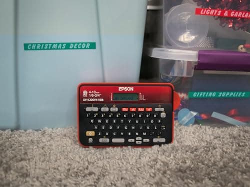 LABELWORKS Epson LW-K200PX-RDB Portable QWERTY Keyboard Label Maker for Home & Hobbies – Craft, Organize, and Personalize - Red Black Printer 7