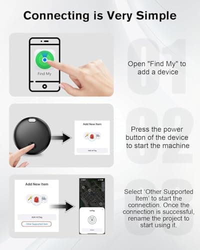 Smart Tracker Tag Item Finder 4Pack, Compatible with Apple Find My APP (iOS Only), IP67 Waterproof, Replaceable Battery, Suitable for Luggage, Bags, Wallets, Backpacks, Keys (weTag mini) 7