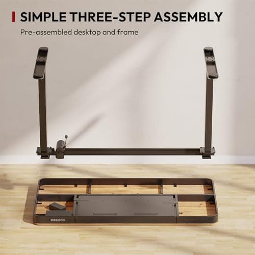 SANODESK Standing Desk with Drawer, Electric Height Adjustable Home Office Desk with Storage & USB Ports, 48 inch Black Walnut Wood Tabletop/Black Frame 6