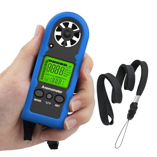 GOYERRNES Handheld Anemometer, MINI Digital Wind Speed Meter Gauge for Air Flow Velocity cfm Measuring Device, Wind Temperature Test for HVAC Outdoor Sailing Shooting Drone Flying 816B