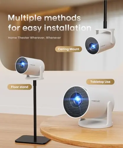 Magcubic 2026 Upgraded HY300PRO Mini Projector with WiFi and Bluetooth, Portable Projector 4K Support, Auto Keystone, 180 Degree Rotation, Smart Proyector for Home Outdoor 7