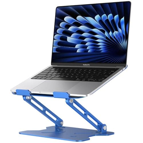 NTMY Adjustable Laptop Stand for Desk,Foldable Laptop Stand,Ergonomic Laptop Riser for MacBook Air Pro, Dell XPS, Acer,Lenovo,HP(10-16'')-Glacier Blue