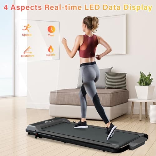 HOWHAI Treadmill, Walking Pad, Treadmills for Home Foldable with Handle Bar, 6.2 MPH Running Treadmill with Remote Control and LED Display, Running Machine for Home Office Use (300lbs Capacity) 6