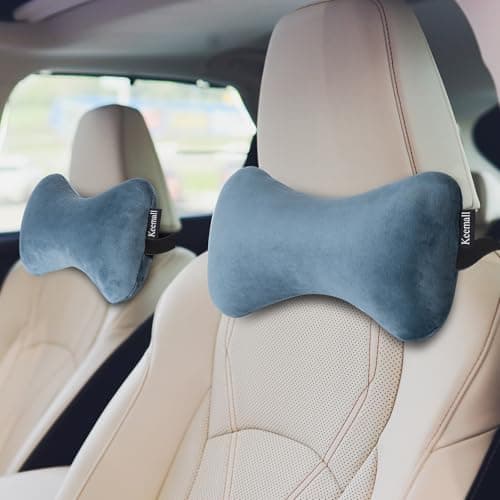 Keemall Inflatable Car Neck Pillow Driving , Blow Up Car Headrest Pillow for Car, Inflatable Travel Pillow for Camping, Neck Support for Office Chair - Adjustable Softness 5