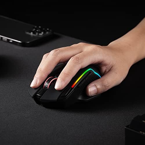 Redragon M810 Pro Wireless Gaming Mouse, 10000 DPI Wired/Wireless Gamer Mouse w/Rapid Fire Key, 8 Macro Buttons, 45-Hour Reliable Power Capacity and RGB Backlit for PC/Mac/Laptop 9