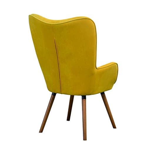 Roundhill Furniture AC155YL Doarnin Silky Velvet Tufted Button Accent Chair, Yellow 30D x 41.5W x 26.8H in 7