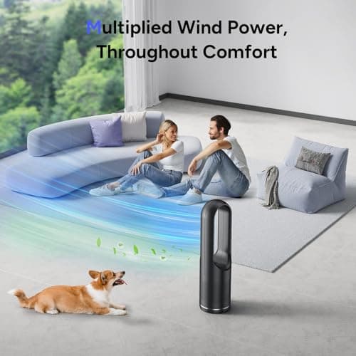Faryuan 3 IN 1 Tower Fan, 31.5Inch Cooling & Heating Bladeless Fan with HEPA Filter 99.97%, Floor Fan Combo 80° Oscillating with Remote, 8H Timer for Indoor, Bedroom, Home Office Room 5