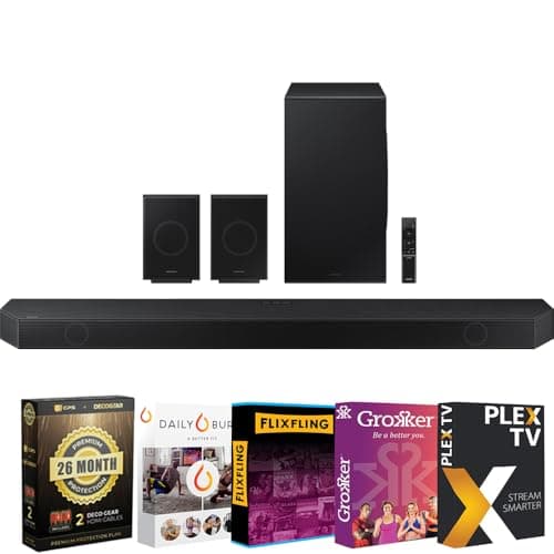 Samsung HQ-Q990D Q-series 11.1.4ch Wireless Soundbar (2024)+Tech Smart Movies Streaming Digital Download + Deco Gear HDMI Cables+ CPS Exclusive 26 Months Premium Extended Protection (BEACH-CPS-262000)