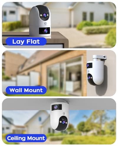 JOOAN 5G 2.4G Dual WiFi Security Camera Outdoor 2K Dual Lens Home Surveillance IP Cam 360° PTZ 2 Way Audio IP66 Waterproof Motion Detection Alert Color Night Cloud/Card Record 7