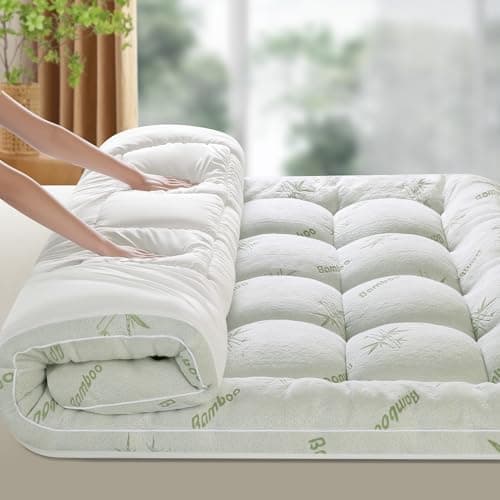 3 Inch Mattress Topper Queen Size - 1500GSM 3D+7D Down Alternative Fill, Viscose Made from Bamboo Cover, Extra Plush for Back Pain, 8"-18" Deep Pocket (60"x80")