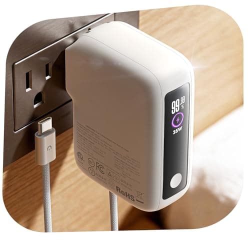 LISEN 35W Super Fast Charger USB Type C Portable Charger for Samsung Galaxy S26 S25 Ultra, 3 in 1 Power Bank 7000mAh with Wall Plug Travel Essential Built-in 3.3FT Cable for iPhone 17 16 Pro Max