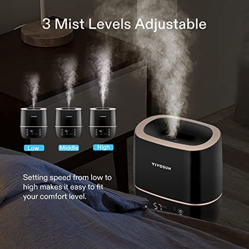 VIVOSUN 2-in-1 Warm and Cool Mist Humidifier, 5L Indoor Ultrasonic Air Humidifier with Essential Oil Tray for Bedrooms, Plants, Offices and Babies 5