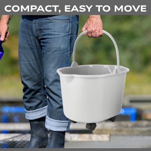 20 Quart Rolling Mop Bucket with 360° Swivel Wheels, Heavy-Duty Plastic for Large Cleaning Jobs, Fits Most Mops and Brushes, Perfect for Commercial and Home Use 5