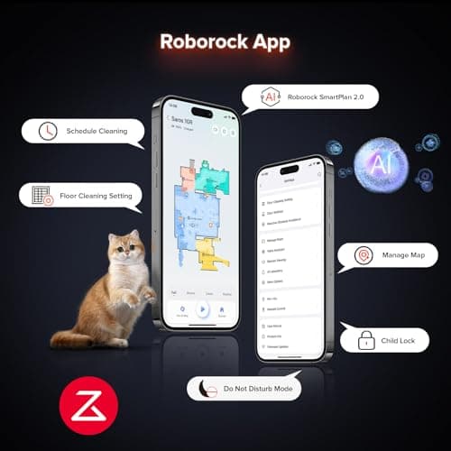 roborock Saros 10R Robot Vacuum and Mop, 22,000 Pa Suction, Zero-Tangling, 3.14’’ Ultra Slim, FlexiArm Riser Technology for Carpet & Floor, Corner & Edge Cleaning, Self-Emptying, Hot Air Drying, Black 9