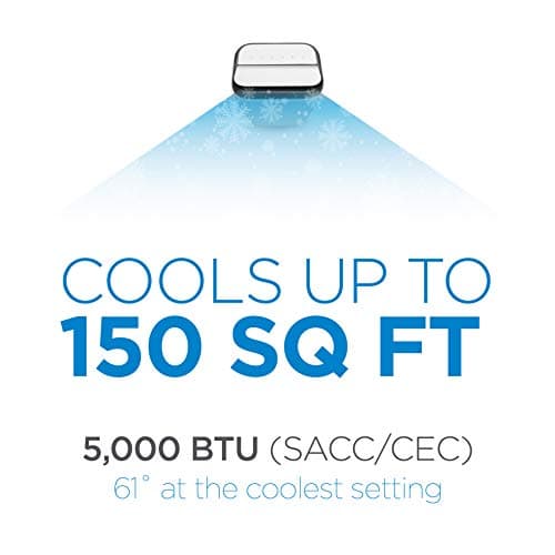 BLACK+DECKER Portable Air Conditioner, 8,000 BTU (5,000 BTU SACC) for Rooms Up To 350 Sq. Ft., Portable AC with Full Function Remote Control & Window Kit, BPP05WTB, White 4