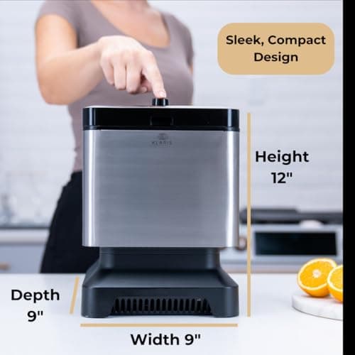 Clear Ice Maker - Makes 4 Large, 2" Crystal Clear Ice Cubes in 8 to 12 Hours - Great for Cocktails, Whiskey & Bourbon - Compact Countertop Ice Maker - Stainless Steel Shell - Reusable Ice Tray 7