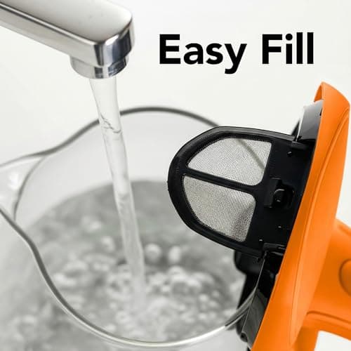 OVENTE Electric Kettle, 1.5L Borosilicate Glass Countertop Water Heater and Boiler for Coffee or Tea, BPA-Free, Auto Shut-Off, Boil-Dry Protection, Removable and Washable Spout Filter, Orange KG83O 6