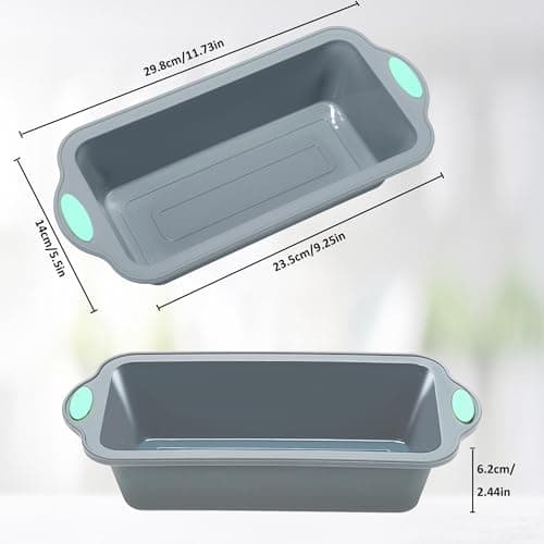 To encounter 9 Inch Silicone Bread and Loaf Pan, 2 Pack Food Grade Nonstick Silicone Molds for Baking Banana Bread, Meat Loaf, Pound Cake, with Metal Reinforced Frame More Strength 6